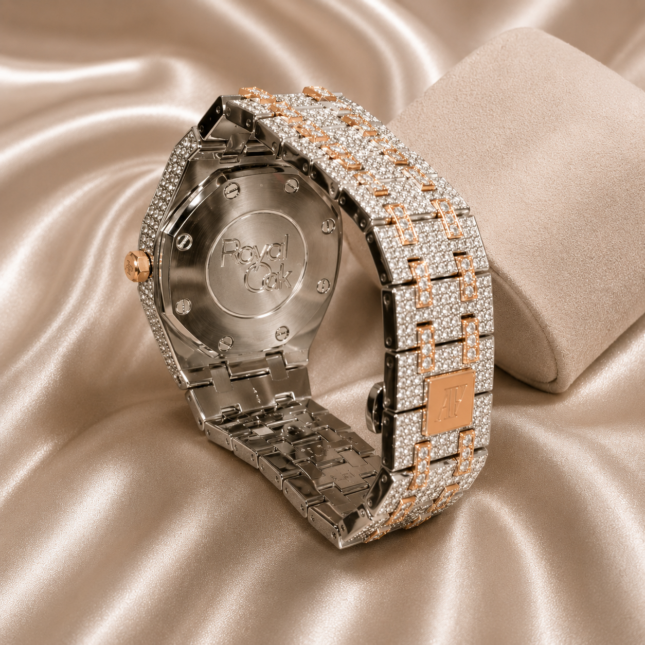 ⌚✨High quality iced out wrist watch automatic waterproof bling bling Rhinestone Embellished Quartz Watch og two tone watches