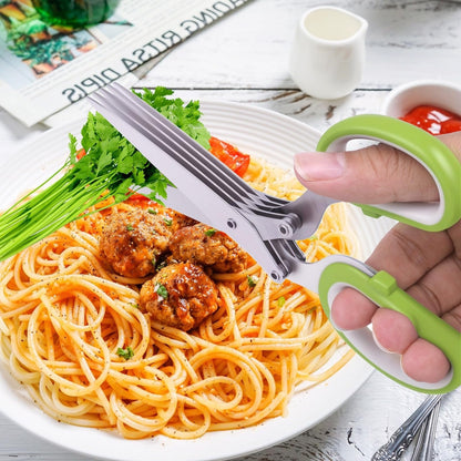 🔥LAST DAY 49% OFF🔥✂️ 5‑Blade Scissors, Multipurpose Kitchen Shears with Safety Cover & Cleaning Comb