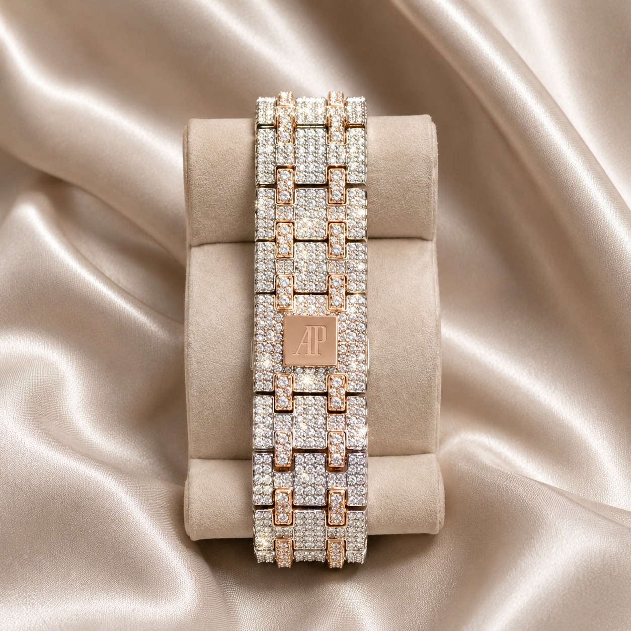 ⌚✨High quality iced out wrist watch automatic waterproof bling bling Rhinestone Embellished Quartz Watch og two tone watches
