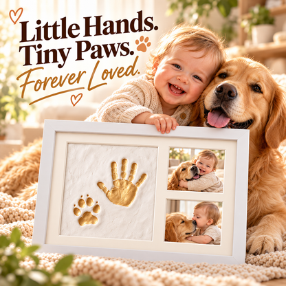 Baby & Pet Paw Print Keepsake Kit – Personalized Handprint & Photo Memory Frame