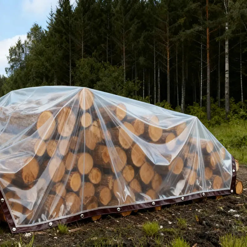 🔥Limited Time 49% OFF✨Clear Waterproof PE Tarp, Transparent Outdoor Cover with Metal Grommets💧