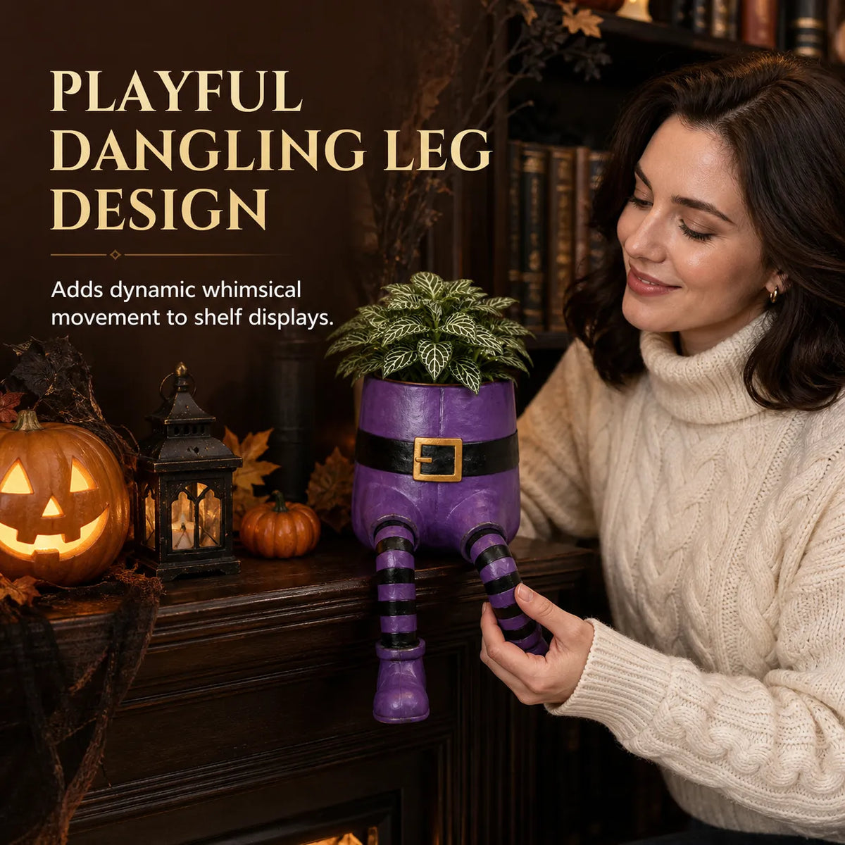 🎃 LIMITED TIME 49% OFF | Spooky Hanging Leg Resin Planter – Cute Halloween Succulent Pot For Home & Garden 👻