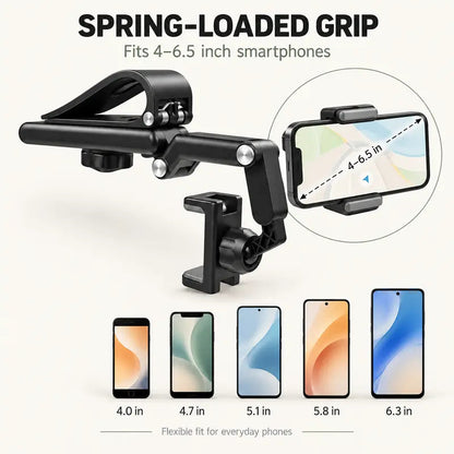 🚗 360° Rotating Car Sun Visor Phone Holder – Foldable & Adjustable Hands-Free Phone Mount