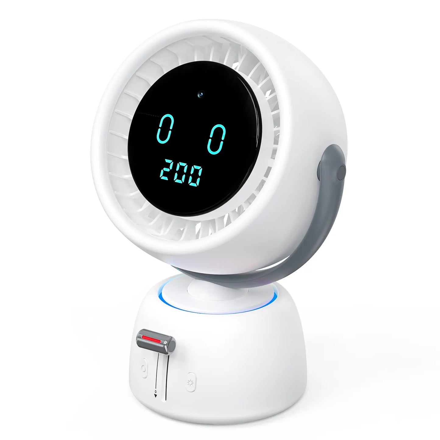 🌀Smart Head Tracking Fan ✨ Rechargeable 200-Speed Personal Cooling Fan with Ambient Light