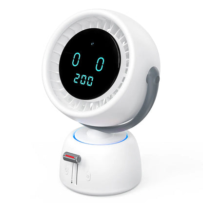 🌀Smart Head Tracking Fan ✨ Rechargeable 200-Speed Personal Cooling Fan with Ambient Light