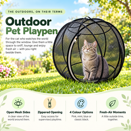 🌿 Outdoor Cat Playpen | Pop-Up Mesh Enclosure for Safe Supervised Outdoor Time
