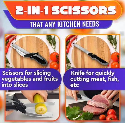 2 in 1 Kitchen Scissors for Food, 9.6 in Cutter