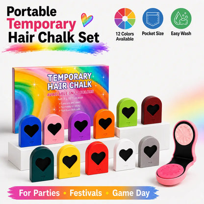 🔥LAST DAY 49% OFF🔥🌈 12-Color Washable Temporary Hair Chalk Set - Portable, Non-toxic Hair Color Powder