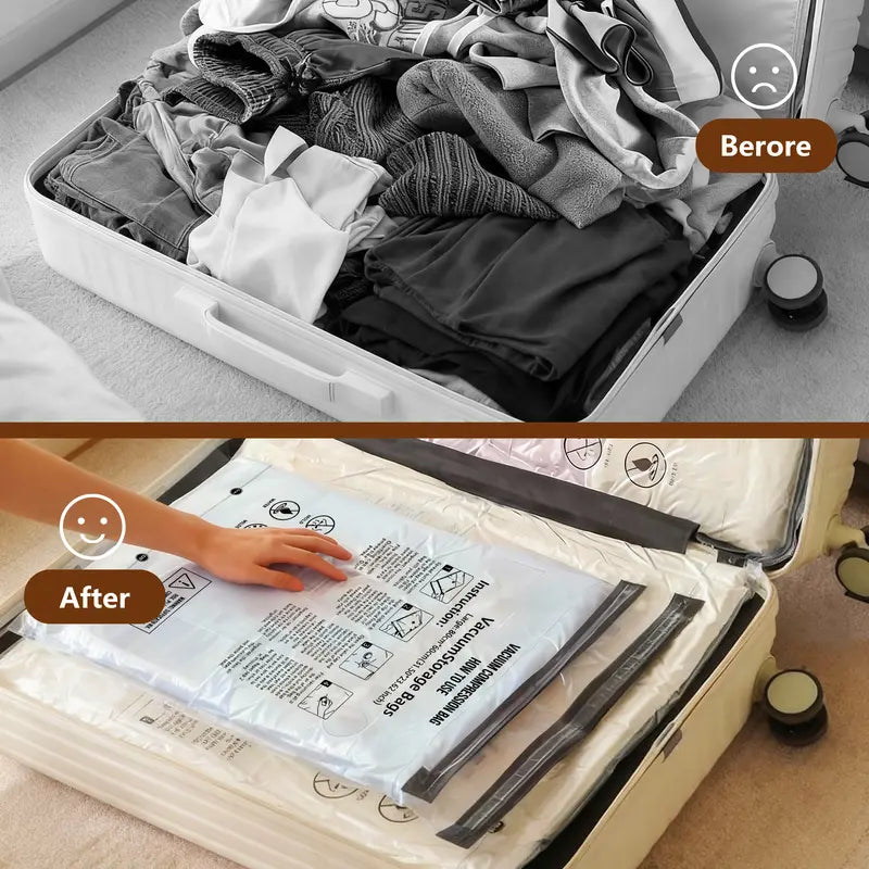 🔥49％ OFF-Cordless Travel Vacuum Bag Set with Rechargeable Air Pump -  Airtight Resealing Sealed Organizers for Luggage, Vacuum Bags For Travel