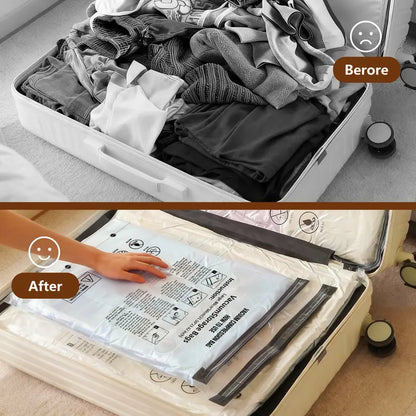 🔥49％ OFF-Cordless Travel Vacuum Bag Set with Rechargeable Air Pump -  Airtight Resealing Sealed Organizers for Luggage, Vacuum Bags For Travel