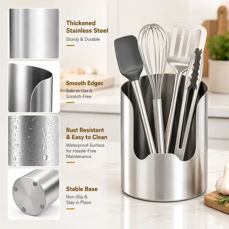 🔥HOT SALE 49% OFF🔥Thickened Stainless Steel Utensil Organizer, Rust Resistant Easy to Clean