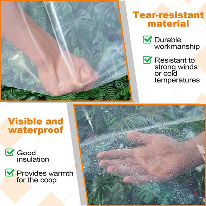 🔥Limited Time 49% OFF✨Clear Waterproof PE Tarp, Transparent Outdoor Cover with Metal Grommets💧