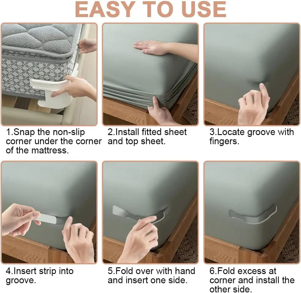 🔥 50% OFF TODAY🔥4/8pcs Bed Sheet Holder Strips for Mattress - Secure Fit & No Slipping