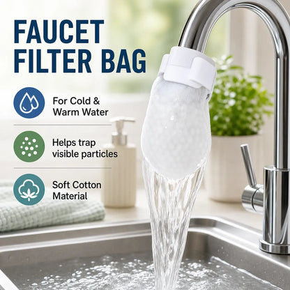 ⚡Hot Sales 49% OFF🔥-Cotton Faucet Filter Bags for Faucets Under 1" - Splash-Reducing Sediment Filter