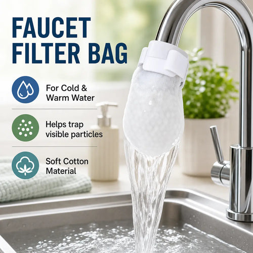 ⚡Hot Sales 49% OFF🔥-Cotton Faucet Filter Bags for Faucets Under 1" - Splash-Reducing Sediment Filter