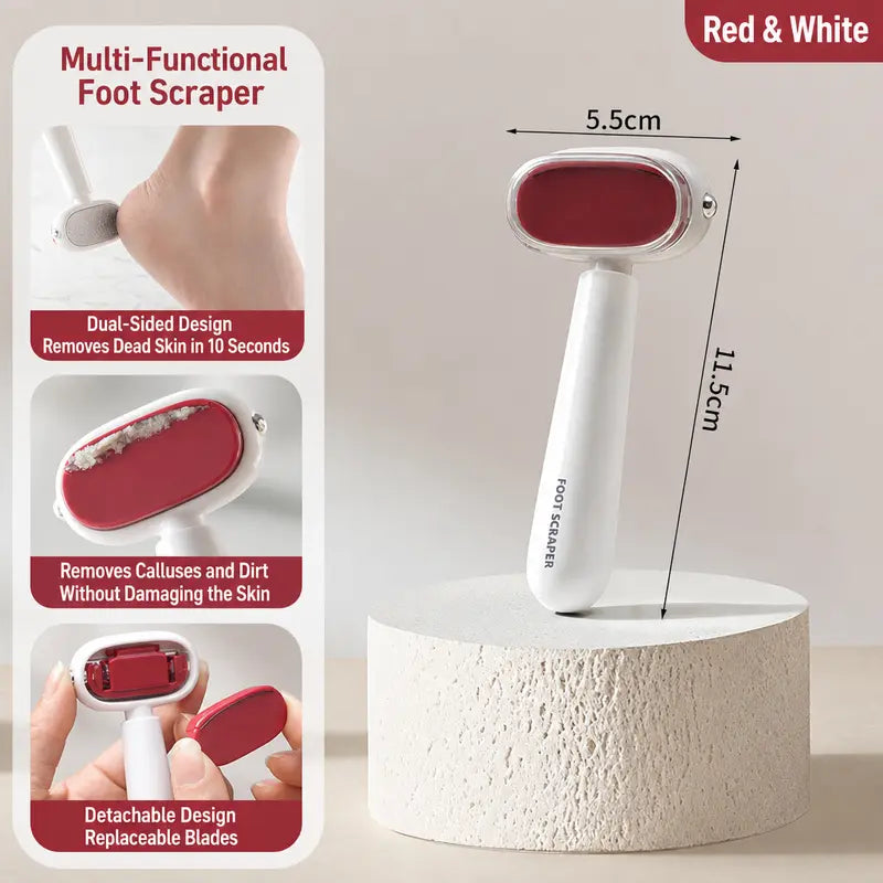 🔥LAST DAY 49% OFF🔥🦶Double-Sided Foot Scraper for Callus Removal| Replaceable Stainless Steel Foot Scraper