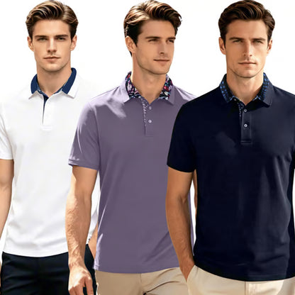 🔥👕3-Pack Men's Breathable Quick-Drying Polo Shirts❄️Stay Cool❄️