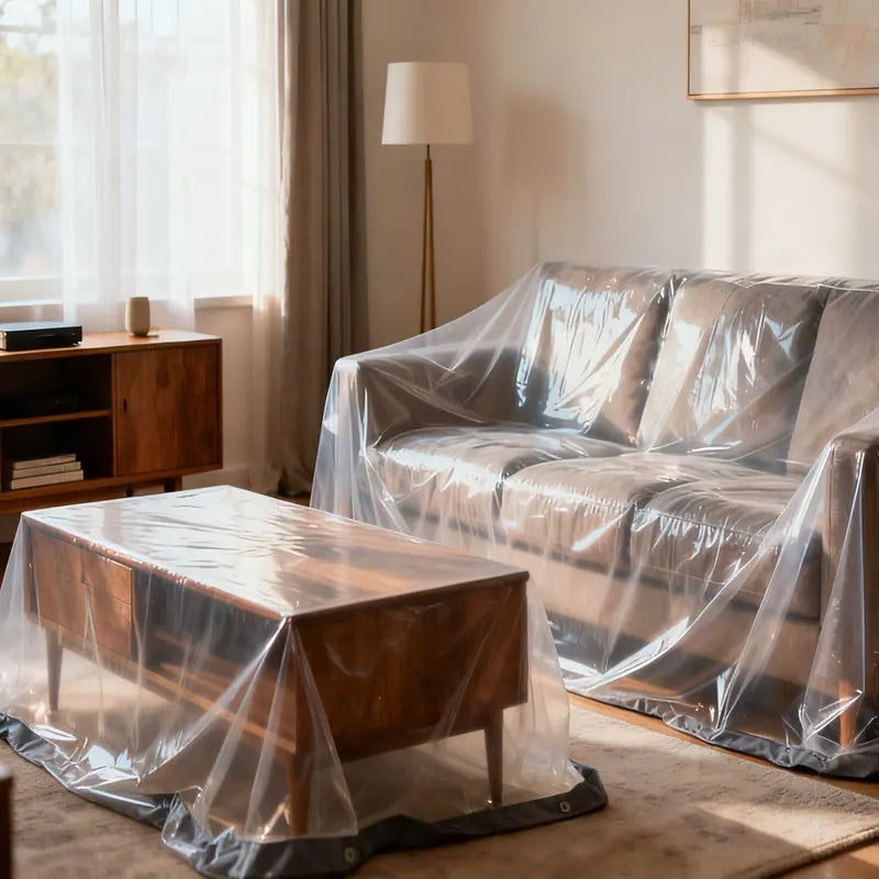 🔥Limited Time 49% OFF✨Clear Waterproof PE Tarp, Transparent Outdoor Cover with Metal Grommets💧