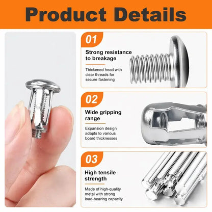 🔥 49% OFF LIMITED-TIME DEAL | 🔩 Petal Expansion Rivet Nut Set – 30/90PCS M4/M5/M6 Hollow Panel Threaded Anchors