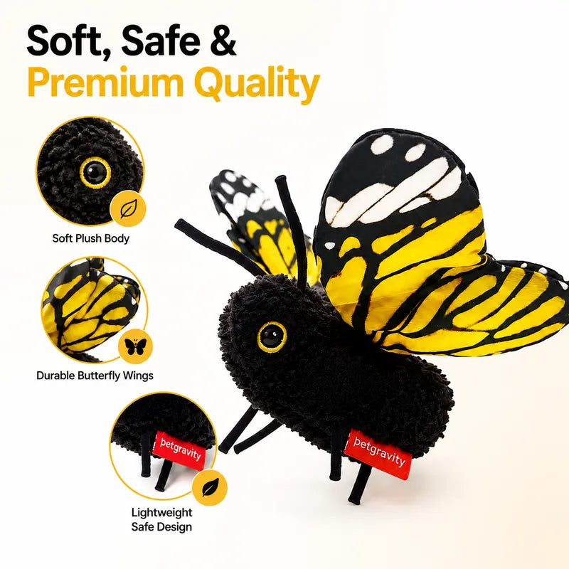 📢LAST DAY 49% OFF🔥🦋Fluttering Butterfly Cat Toy｜😻USB Rechargeable Interactive Motion Toy for Indoor Cats