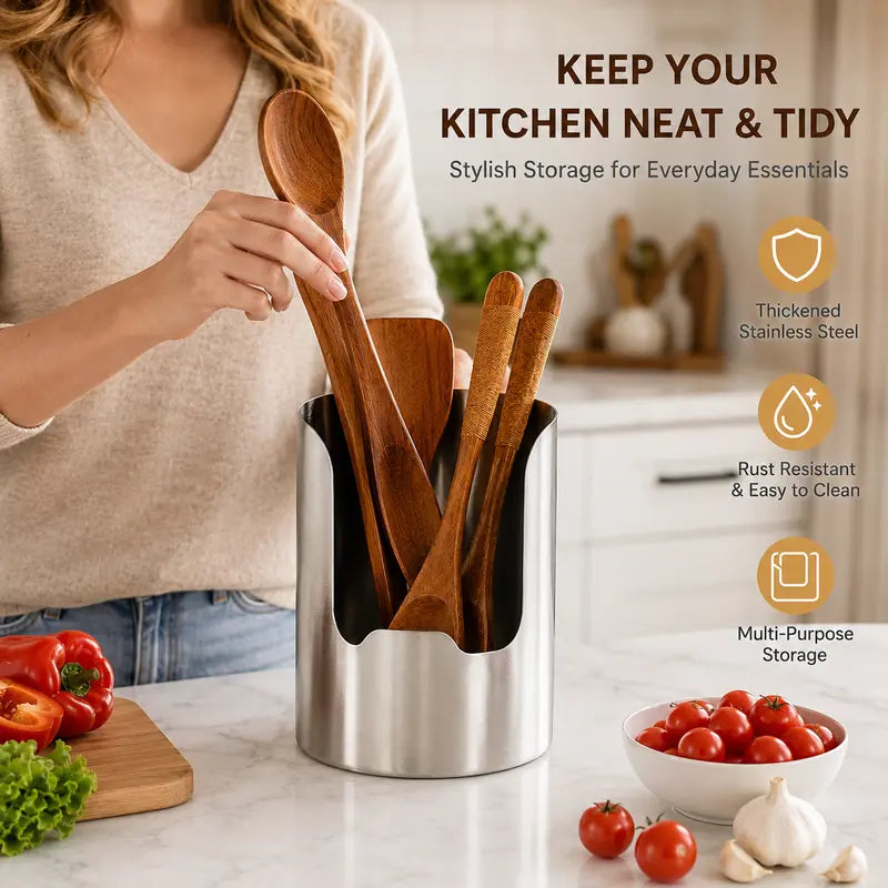 🔥HOT SALE 50% OFF🔥Thickened Stainless Steel Utensil Organizer, Rust Resistant Easy to Clean