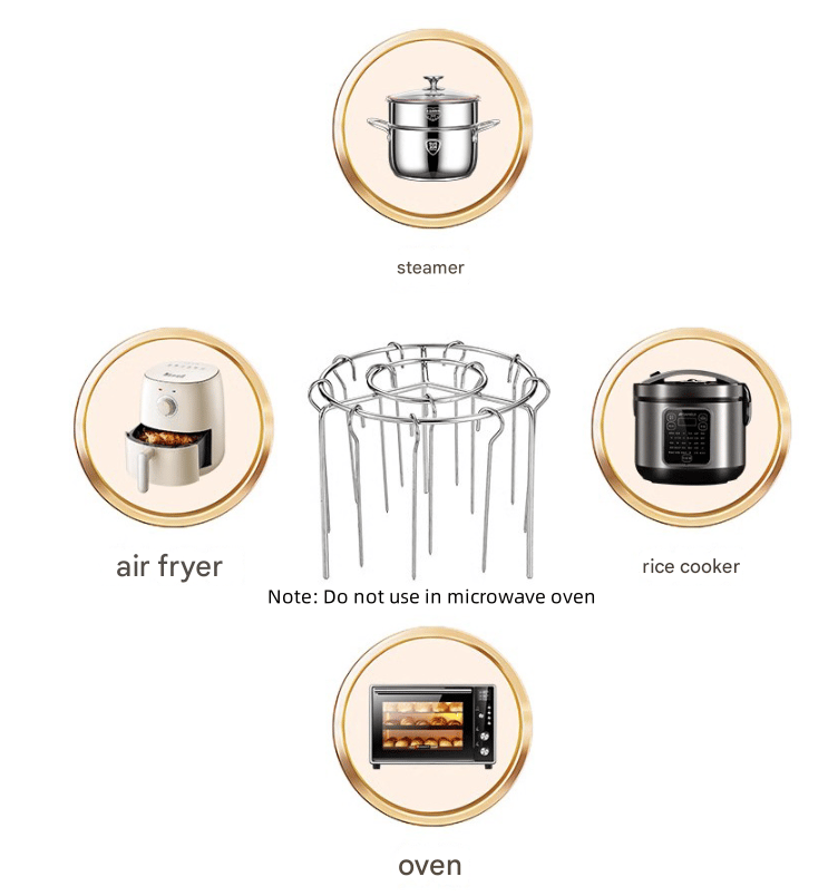 🔥 49% OFF Today | 2-Pack Air Fryer Kebab Rack – 304 Stainless Steel Skewer Grill Stand 🍢