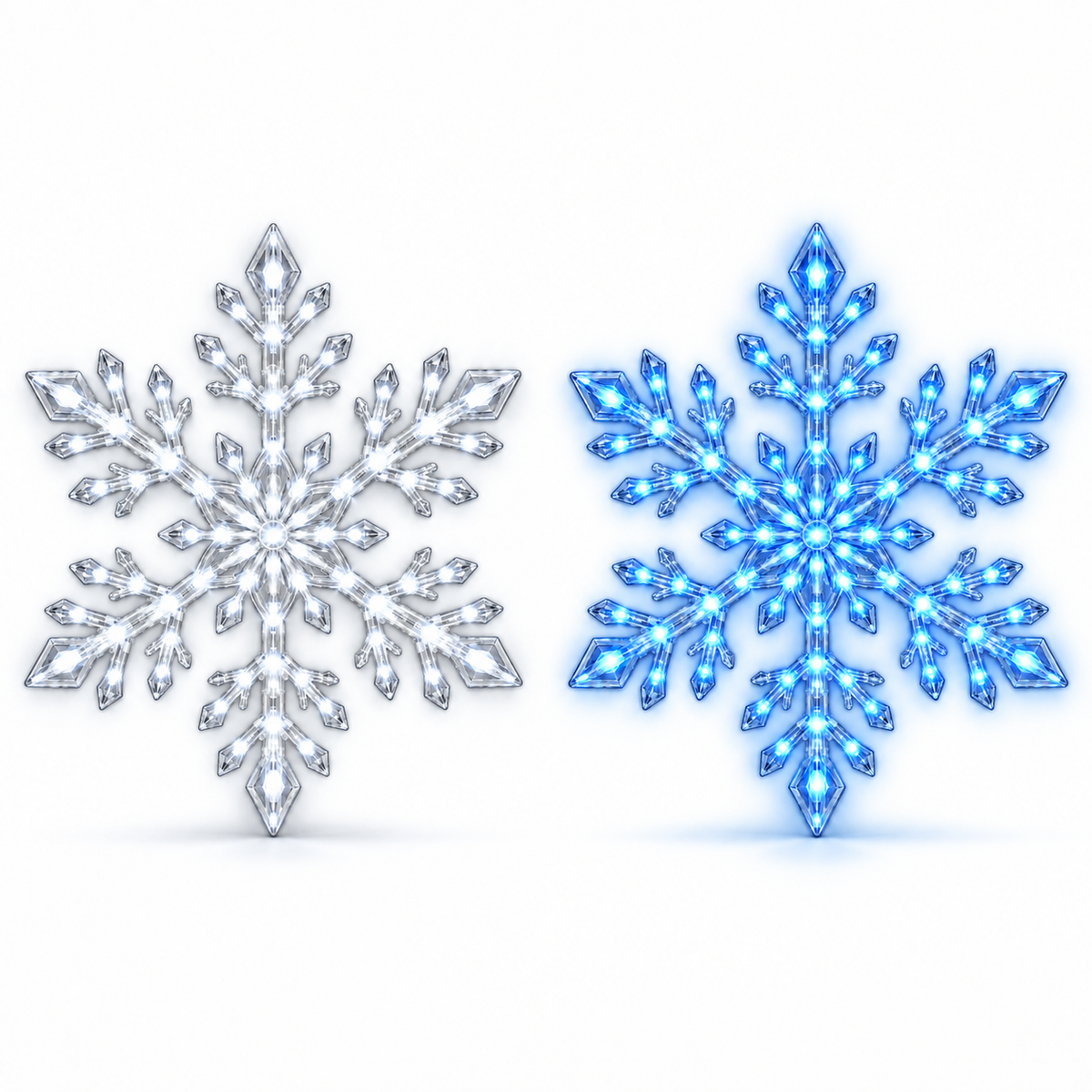 💙 WINTER WONDERLAND FAVORITE | Blue & White LED Snowflake Lights 12Pcs Set – Christmas Wall Decor for Living Rooms & Bedrooms