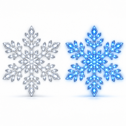 💙 WINTER WONDERLAND FAVORITE | Blue & White LED Snowflake Lights 12Pcs Set – Christmas Wall Decor for Living Rooms & Bedrooms