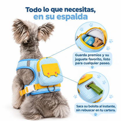 🐾 Cute Mini Backpack Harness for Dogs & Cats – Adjustable Pet Vest with Treat Pocket