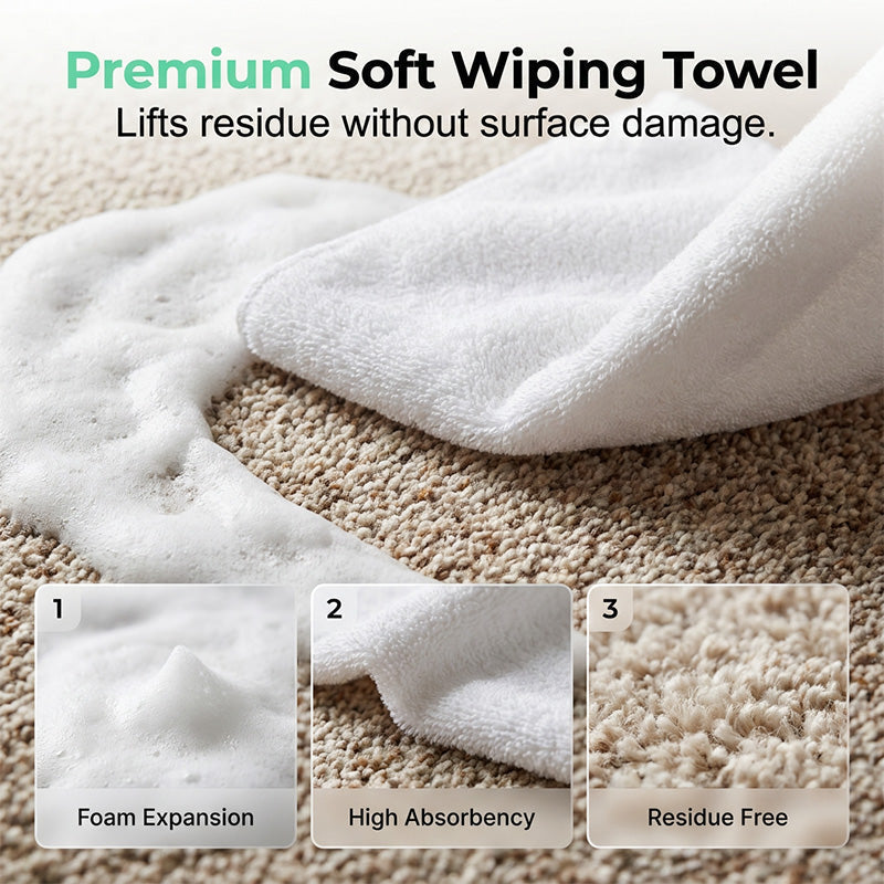 🔥Limited Time 49% OFF✨Waterless Carpet Foam Stain Remover with Towel