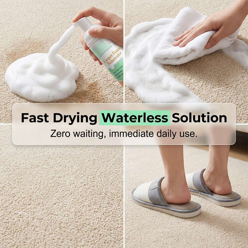 🔥Limited Time 49% OFF✨Waterless Carpet Foam Stain Remover with Towel