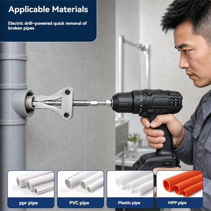 📢LAST DAY 49% OFF🔥💪Universal Drill‑Powered Broken Pipe Nipple Thread Extractor Tool⚒️