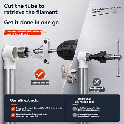 📢LAST DAY 49% OFF🔥💪Universal Drill‑Powered Broken Pipe Nipple Thread Extractor Tool⚒️