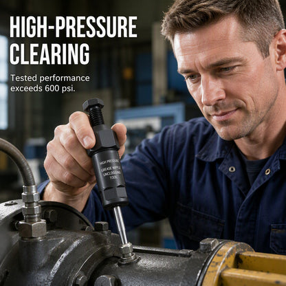 🔧 Heavy-Duty Grease Fitting Unclogger Tool | 600 PSI Grease Nipple Cleaner with Multi-Adapter Set