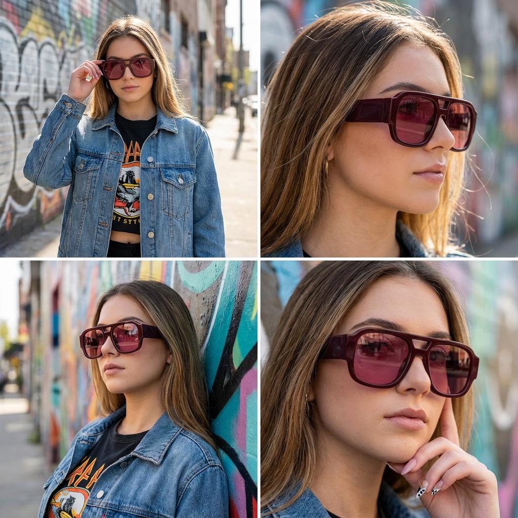 😎Stylish Aviator Sunglasses for Men and Women , Trendy Rectangle, Fashionable Design, Perfect for Outdoor Activities and Daily Wear